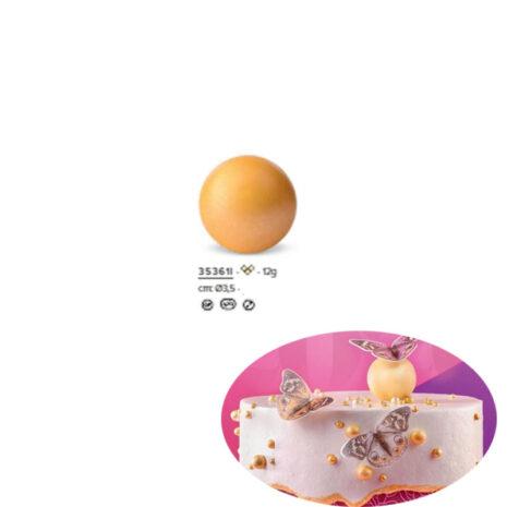 Modecor Decorazioni di Cioccolato Bianco- Sfer 3D Bronzo ⌀3,5