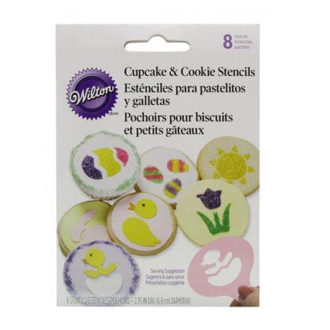 Kit 8 WILTON CUPCAKE E COOKIE STENCILS
