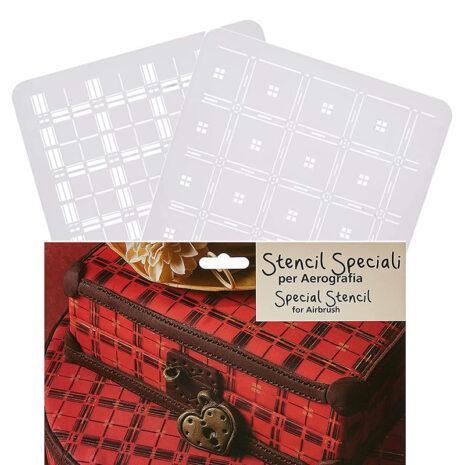 Martellato Stencil Per Aerografo Decoro Scozzese 22x22
