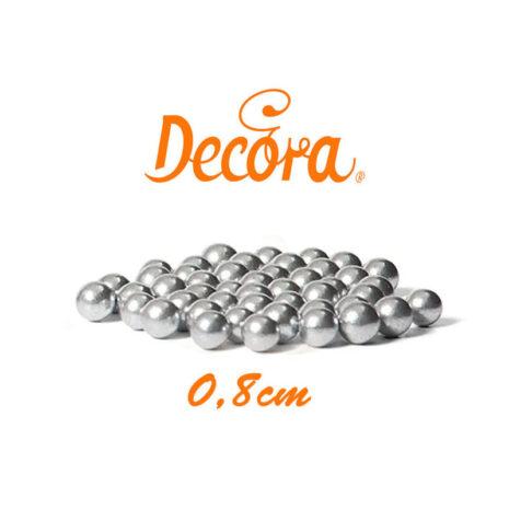 Decora Perle Di Zucchero Argento/Silver Ø 0,8 cm 100g