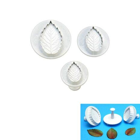 Graziano Set di 3 Tagliapasta ad Espulsione a Forma di Foglia di Rosa