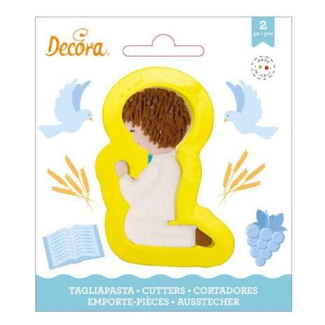 Decora Tagliabiscotti Comunione Bimbo, Giallo, 9 x 5 x 2 cm
