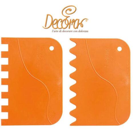 Decora Set 2 Spatole Ondulata e a Pettine in Plastica