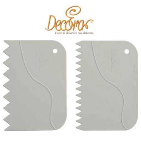 Decora Set 2 Spatole Dentellate in Plastica