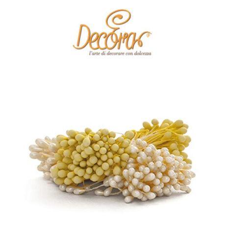 Decora-288 Pistilli per Fiori Bianco Perla e Giallo Opaco