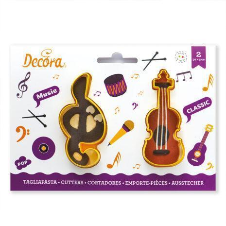 Decora -Set 2 Tagliapasta a Tema Musicale-Chiave di sol e Violino