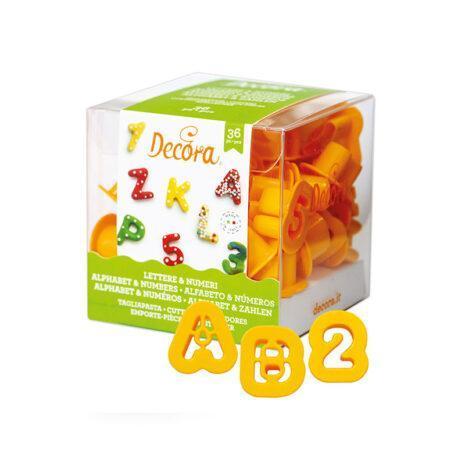 Decora Set Tagliapasta Tagliapasta Lettere e Numeri Piccoli 2 x 1,6 h cm