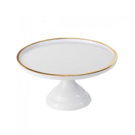 Givi Italia Alzata Melamina Bianco/Oro Diam Cm 30 H. Cm 20