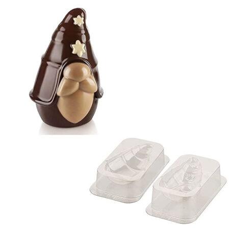 Silikomart Natale Kit Stampi per Cioccolato Termoformati Gnomo Martino
