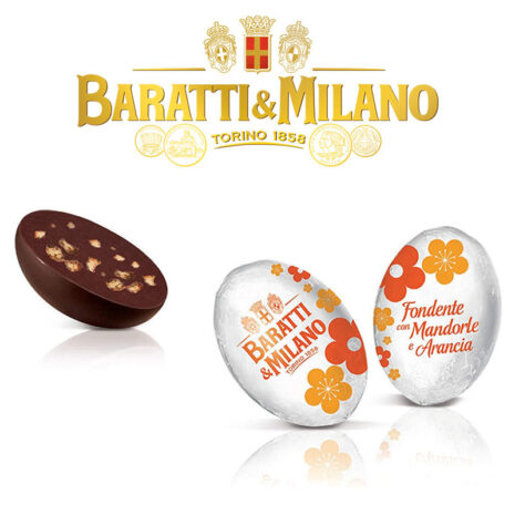 Cioccolatini Baratti & Milano Ovetti Pasqua Fondente 70% Mandorle Arancia 500 Gr