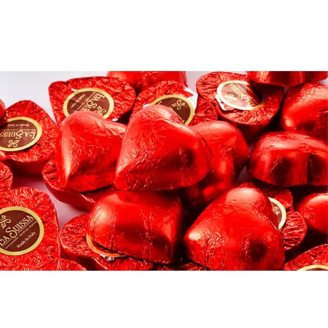 -La Suissa Cuori Rossi Praline  di cioccolato al latte ripiene  di morbida  crema  gianduia 500g
