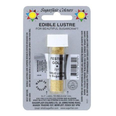 Sugarflair Edible Lustre Oro Perlescente Colorante concentrato in polvere 2g