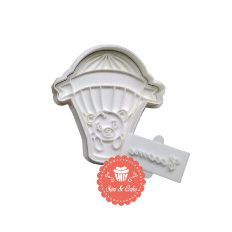 Cookie cutter tagliabiscotti Orsetto Mongolfiera +Scritta Eccomi