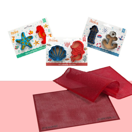 Pavoni Tappeto Microforato Forosil43 - 30x40cm + 1 kit Tagliapasta Decora a Scelta