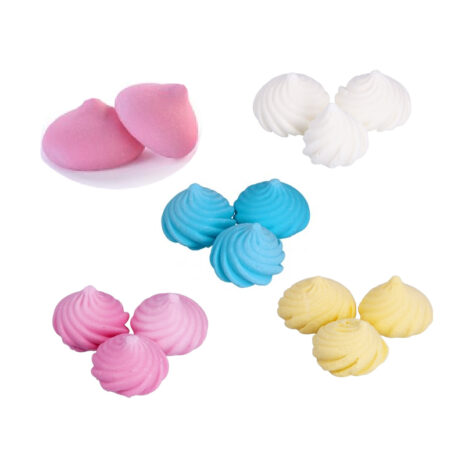 Meringhette in Zucchero a Stella Rosa/Bianche/Gialle/Azzurre/Rosa Tonde 10 pz