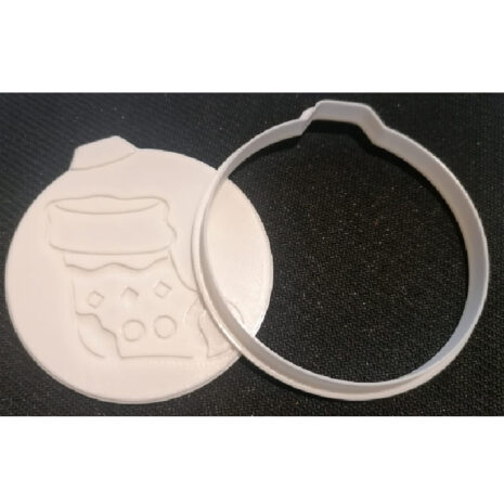 Tagliabiscotti di Natale - Palla di Natale Calza- Cutter Completo Riverso  9cm