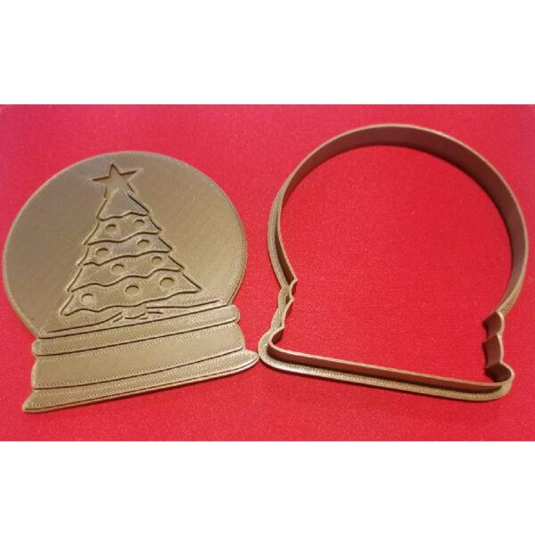 Tagliabiscotti di Natale - Sfera di Vetro Albero di Natale e Stella - Cutter Completo Riverso  9cm