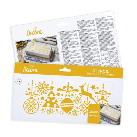 Decora Stencil Natale 10x28cm, Plastica
