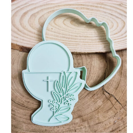 Cookie cutter tagliabiscotti Timbro Riverse +Cutter-Calice e ramo d'ulivo9cm