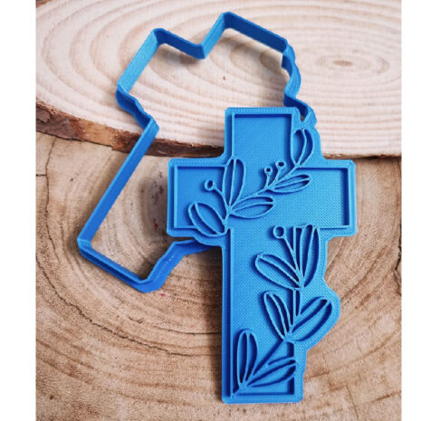 Cookie cutter tagliabiscotti Timbro Riverse +Cutter-Croce e ramo d'ulivo9cm