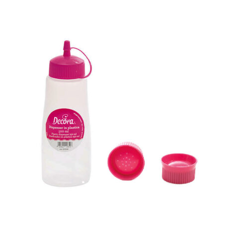 Decora Dispenser con tappo fucsia + tappo forato per bagna