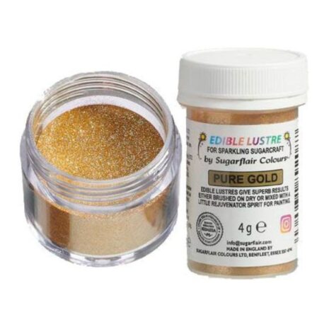 COLORANTE ALIMENTARE IN POLVERE PURE GOLD PERLATO METALIZZATO 4G SUGARFLAIR EDIBLE GLITTER GOLD