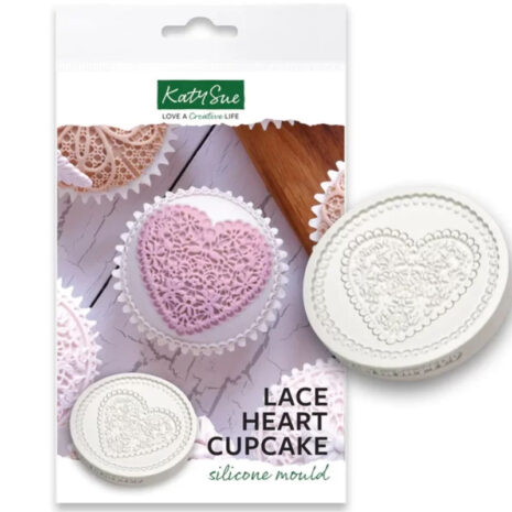 Stampo in silicone alimentare motivo a cuore di pizzo. - Katy Sue