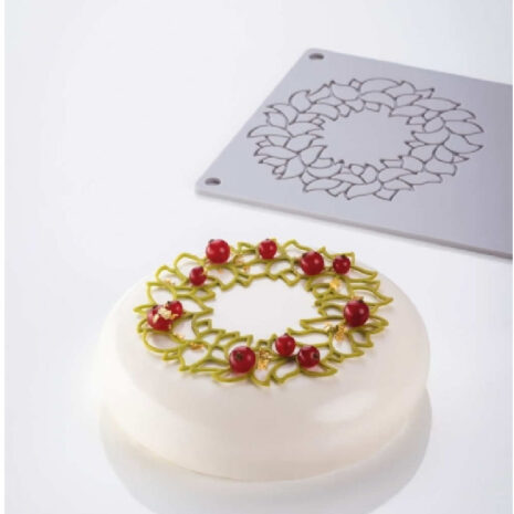 Foliage frame gg060 stampo in silicone per decorazioni 3 impronte ø11,5cm h1,5mm gourmand pavoni