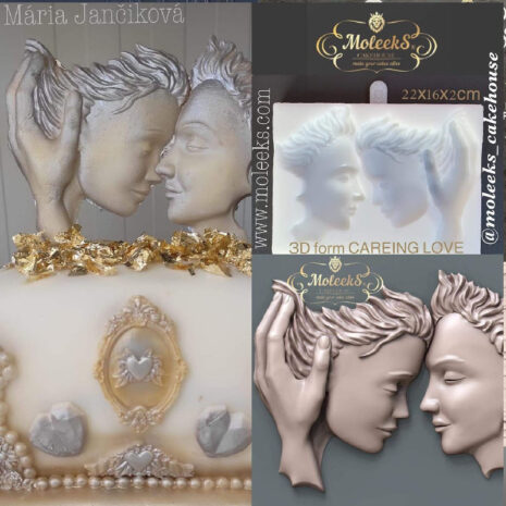3D molds MoleekS  "Amore premuroso "Stampo professionale in silicone alimentare