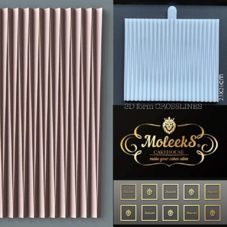 3D molds MoleekS  "ORIGAMI CROSSLINE "Stampo professionale in silicone alimentare