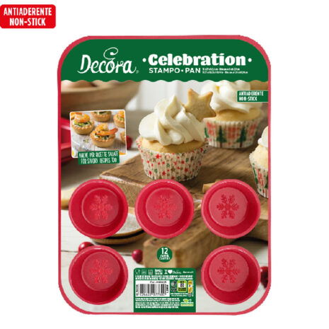 Stampo muffin celebration rosso 0080256