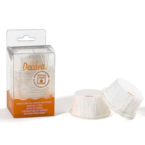 Decora 0339804 CF 25 PIROTTINI INCRESPATI 55 X 35 MM Bianco, Altro