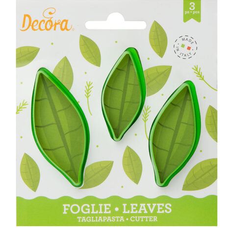 Decora 0803027 Kit 3 Tagliapasta Foglia Lunga