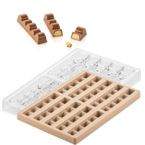 Silikomart - KIT SINFONIA B - CH024 TRITAN MOULD 120X25 H20MM + ICH024 SILICONE MOULD N.10