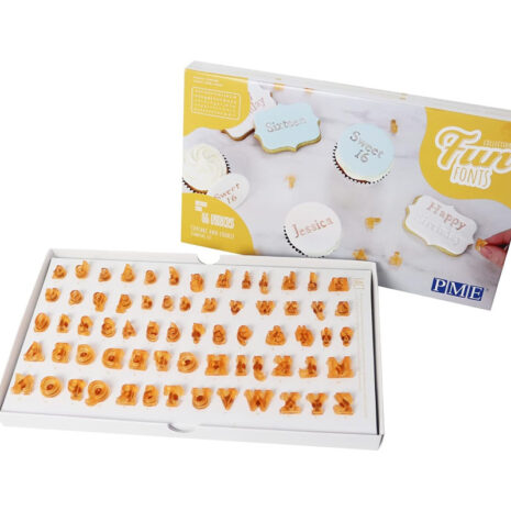 PME Fun Fonts - Alfabeto per Decorare Cupcake and Cookies, Set di 66 Pezzi, Collezione 2