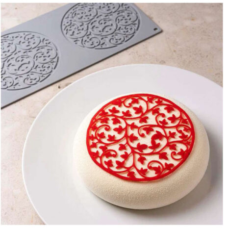 Tappetino in silicone Garden GG074 con stampo per decorazioni floreali, diametro 14 cm, altezza 2 mm