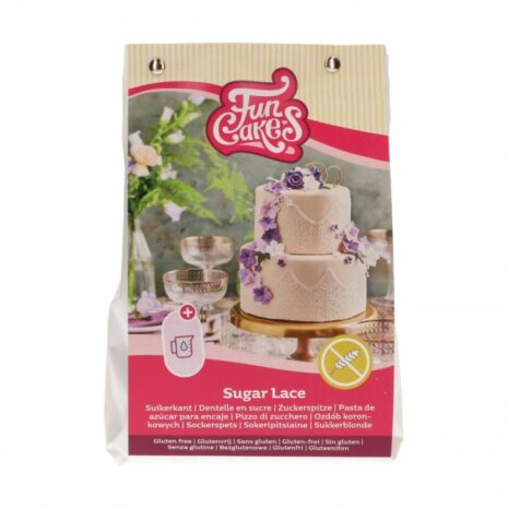 FunCakes Mix per Pizzo - Bianco, Senza Glutine, 400g, Decorazioni di Pizzo Alimentare, Ideale per Torte e Cupcakes