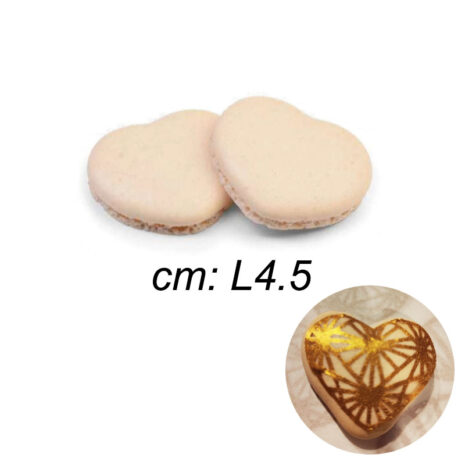 10 Macarons Neutro A forma Di Cuore 4.5cm
