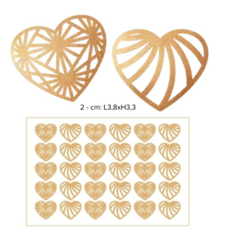 Golden Touch Modecor 30pz Decorazioni in Fogli D'oro a Forma Di cuore