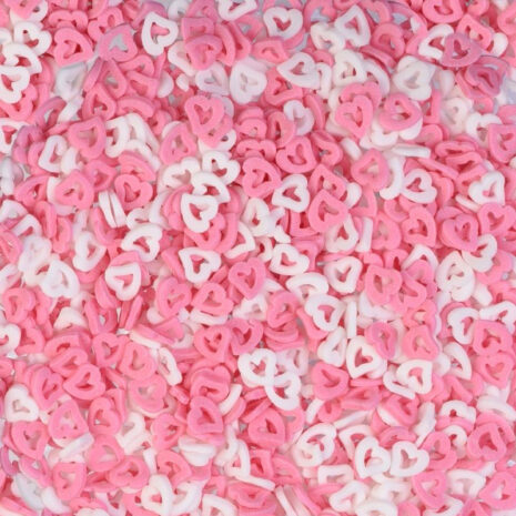 Sprinkles di zucchero cuoricini sagomati rosa e bianchi 100g