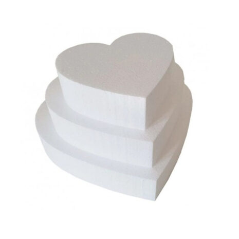 Base in polistirolo a forma di cuore diametro 35 cm x H 10CM