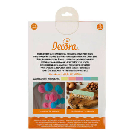 Fogli di ostia sottili colorati 10 pz