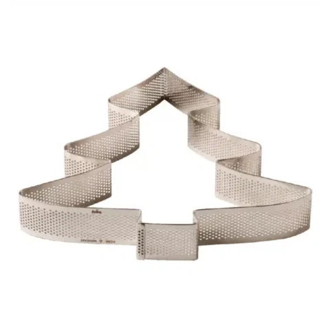 Decora – Sagoma Microforata Alberello di Natale in Acciaio Inox 10 x 10 x 2 cm