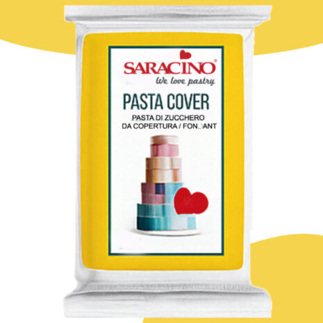 Pasta di Zucchero COVER Saracino 1 Kg – Gialla, Elastica e Professionale