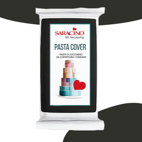 Pasta di Zucchero COVER Saracino 1 Kg – Nera, Elastica e Professionale