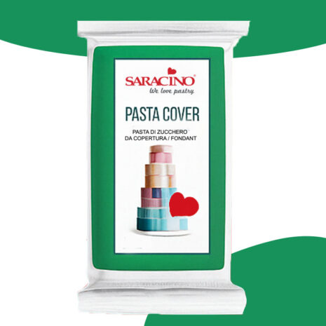 Pasta di Zucchero COVER Saracino 1 Kg – Verde, Elastica e Professionale