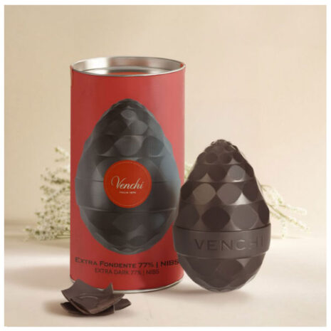 Uovo di Cioccolato Extra Fondente 77% con Nibs di Cacao 150 g – Uovo Gourmet Intenso