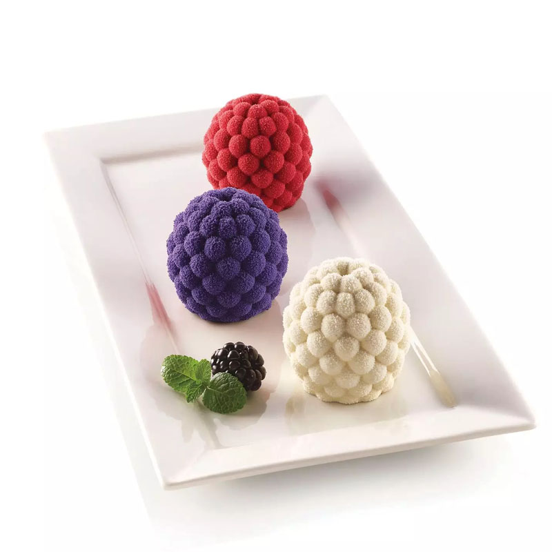 Silikomart Segreti del Bosco Stampo Silicone Mora 3D 6 Forme Frutta Realistica Ø65 h55 mm