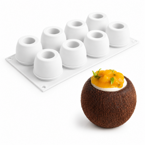 SECRET 110 Silikomart stampo in silicone 8 cavità per dessert tropicali realistici