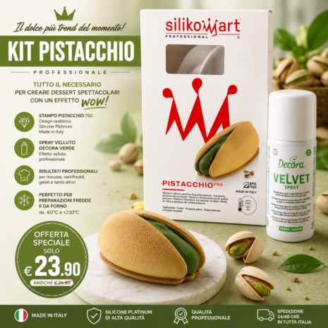 Kit Pistacchio Professionale Silikomart + Spray Velluto Verde Decora – Offerta Speciale
